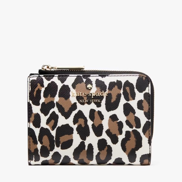 ✨ Brand New Kate Spade ♠️ Madison Spotted Leopard Small L-Zip Wallet ✨ - Picture 9 of 12